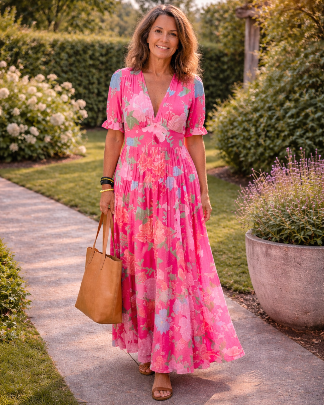 Carlota · Vestido midi floral de cuello en V · Imagen 1