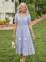 Dakota · Vestido midi de capas y rayas · Imagen 6