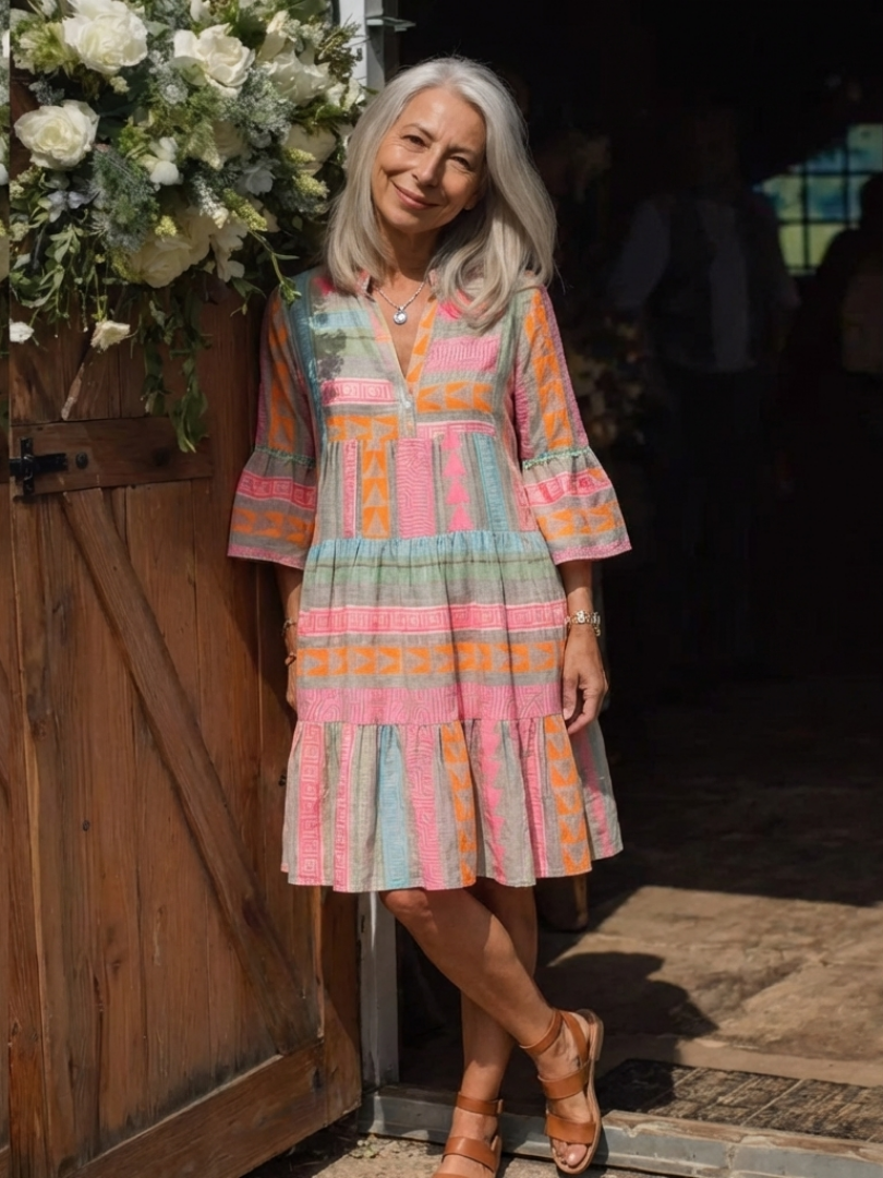 Emma · Vestido de cuello en V con volantes · Imagen 6