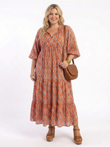 Chiara · Vestido midi de capas y estampado geométrico · Imagen 5