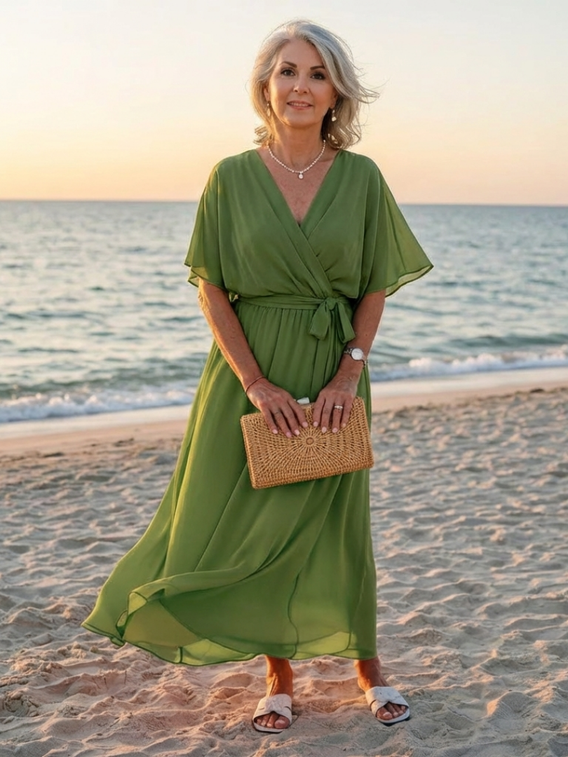 Jade · Vestido midi con cintura drapeada y lazo · Imagen 7