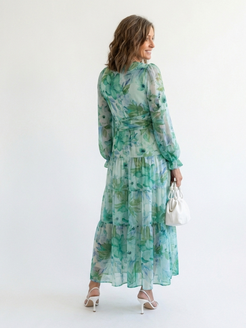 Olivia · Vestido largo floral de manga larga · Imagen 4