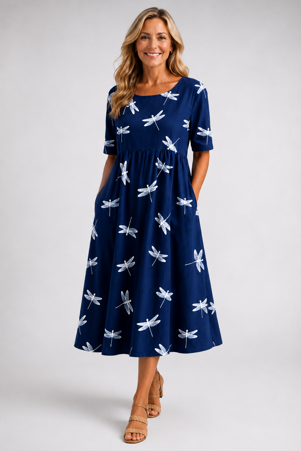 Eva · Vestido midi con estampado de libélulas · Imagen 2