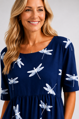 Eva · Vestido midi con estampado de libélulas · Imagen 4