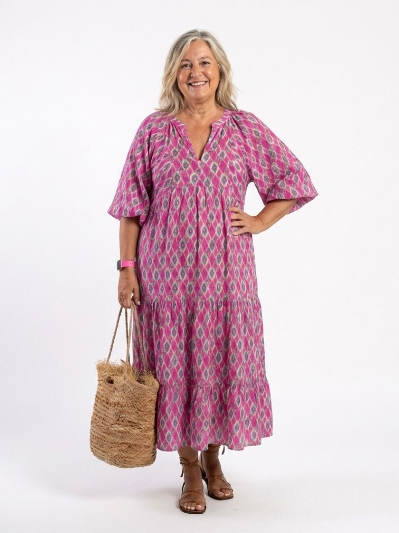 Gala · Vestido midi estampado de manga francesa · Imagen 6