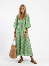 Gala · Vestido midi estampado de manga francesa · Imagen 1