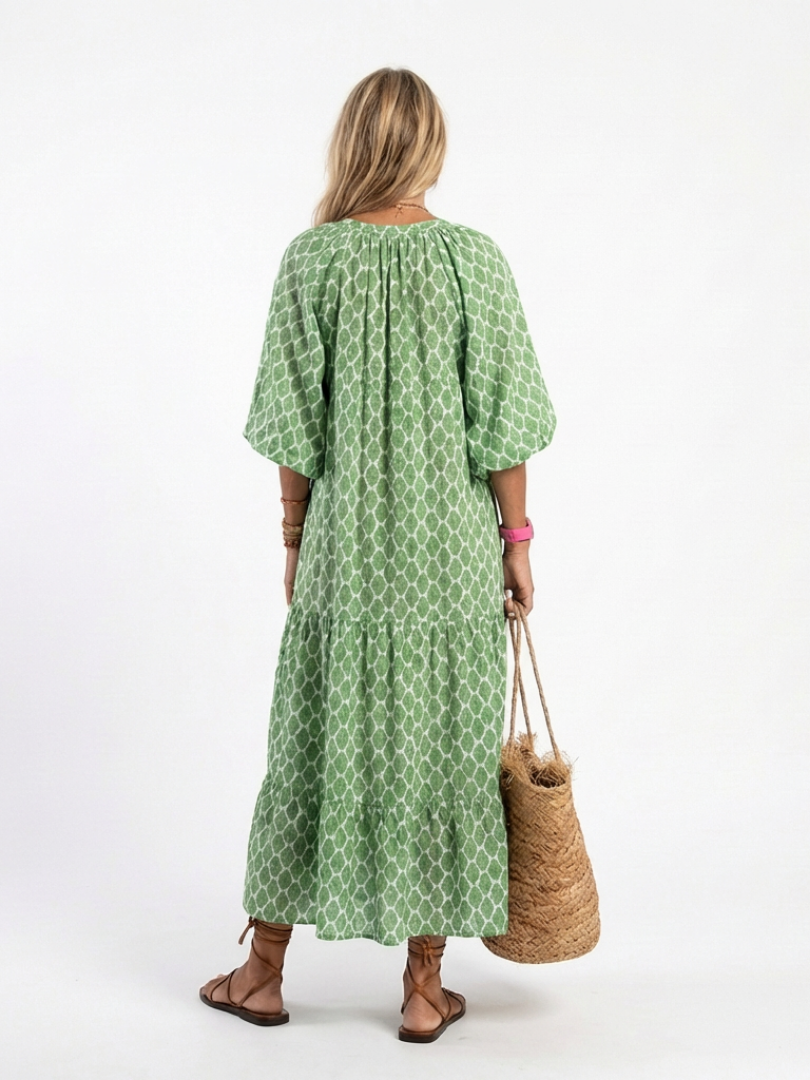Gala · Vestido midi estampado de manga francesa · Imagen 4