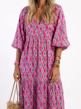 Gala · Vestido midi estampado de manga francesa · Imagen 7