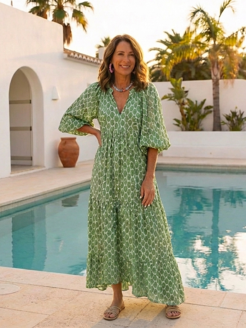 Gala · Vestido midi estampado de manga francesa · Imagen 8