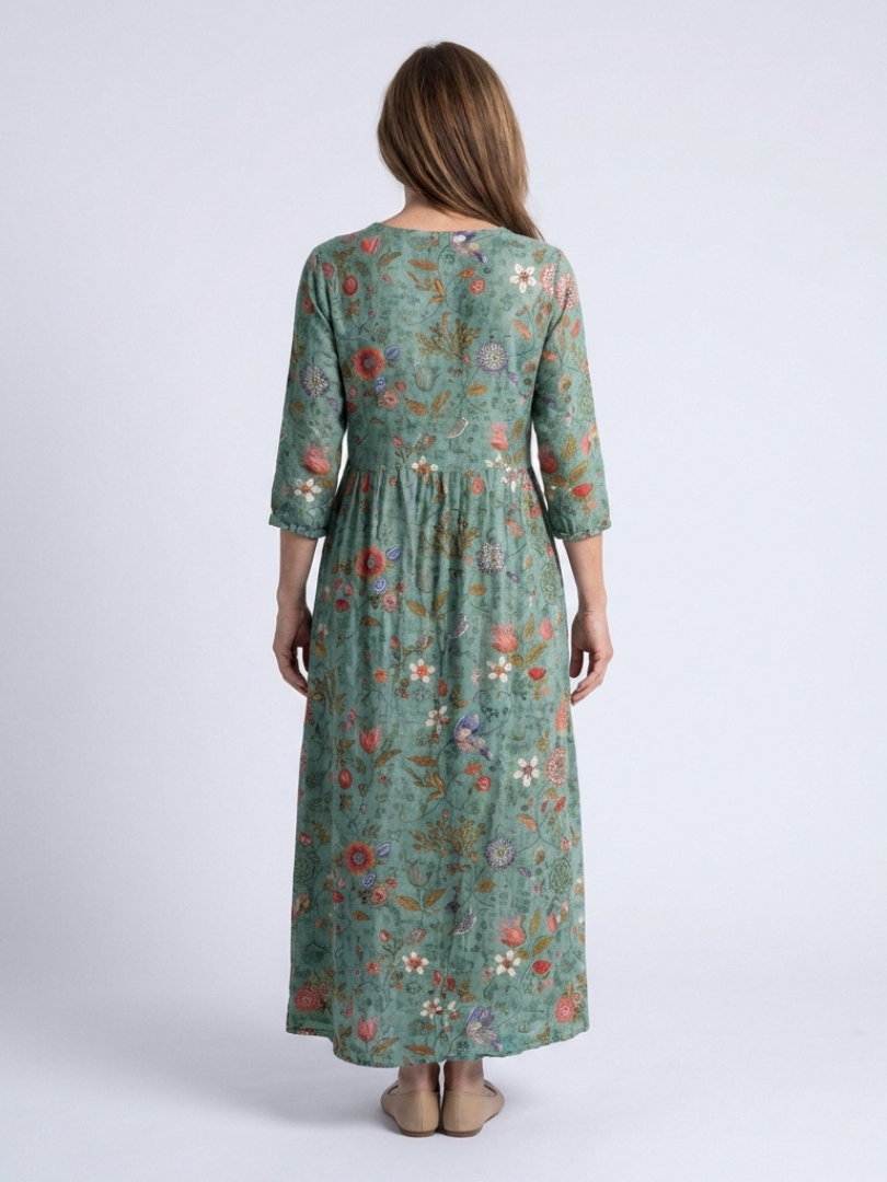 Marina · Vestido largo floral de manga francesa · Imagen 3