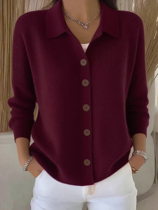 Josefina · Cárdigan de punto con cuello y botones · Imagen 1