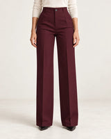Alessia · Pantalón de vestir de tiro alto · Burdeos