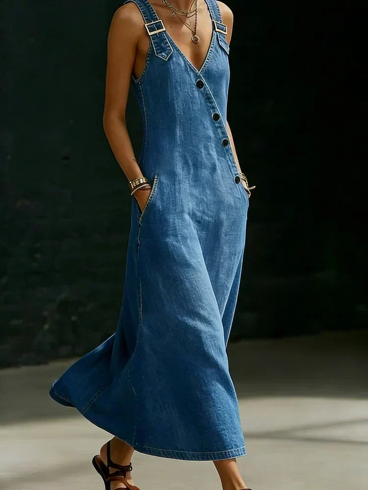 Vera · Vestido largo vaquero con botones · Imagen 5