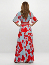 Sara · Vestido largo floral de cuello en V · Imagen 2