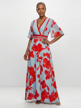 Sara · Vestido largo floral de cuello en V · Imagen 4