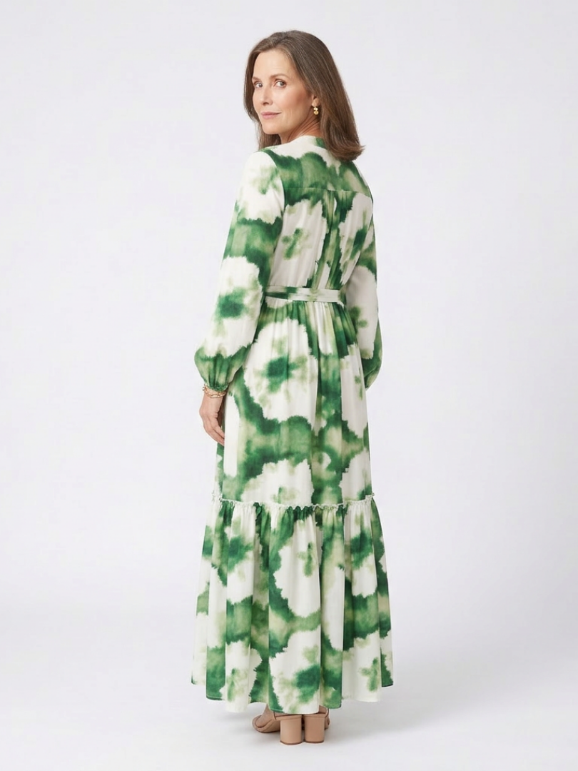 Sabrina · Vestido largo con lazada y volantes · Imagen 2