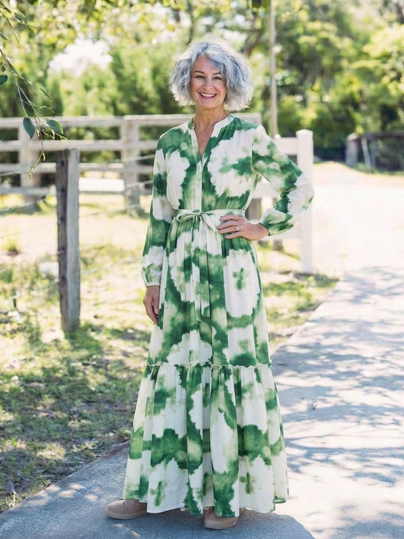Sabrina · Vestido largo con lazada y volantes · Imagen 6