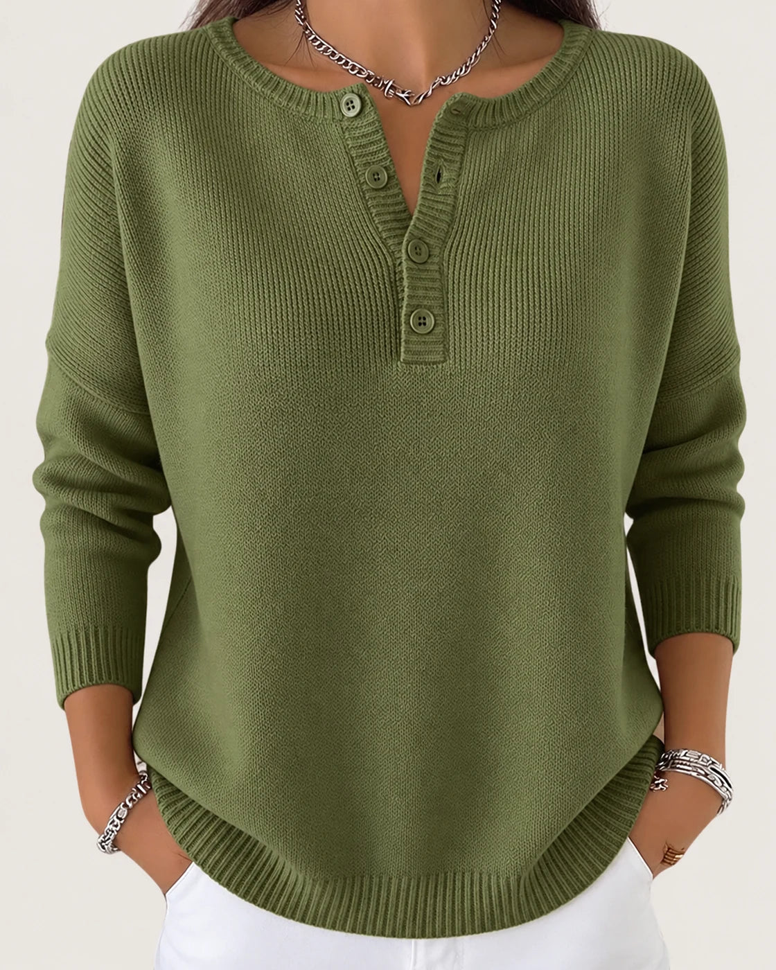 Helena · Jersey con botones Henley