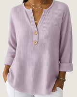 Lucía · Jersey Henley gofrado con botones