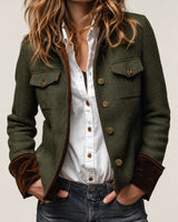 Tersilla · Chaqueta de espiga en verde oliva