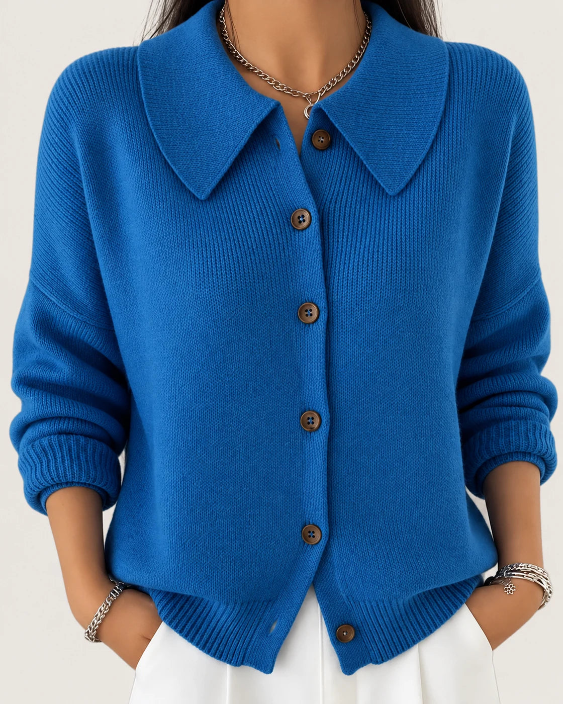 Vega · Cárdigan de punto con cuello camisero