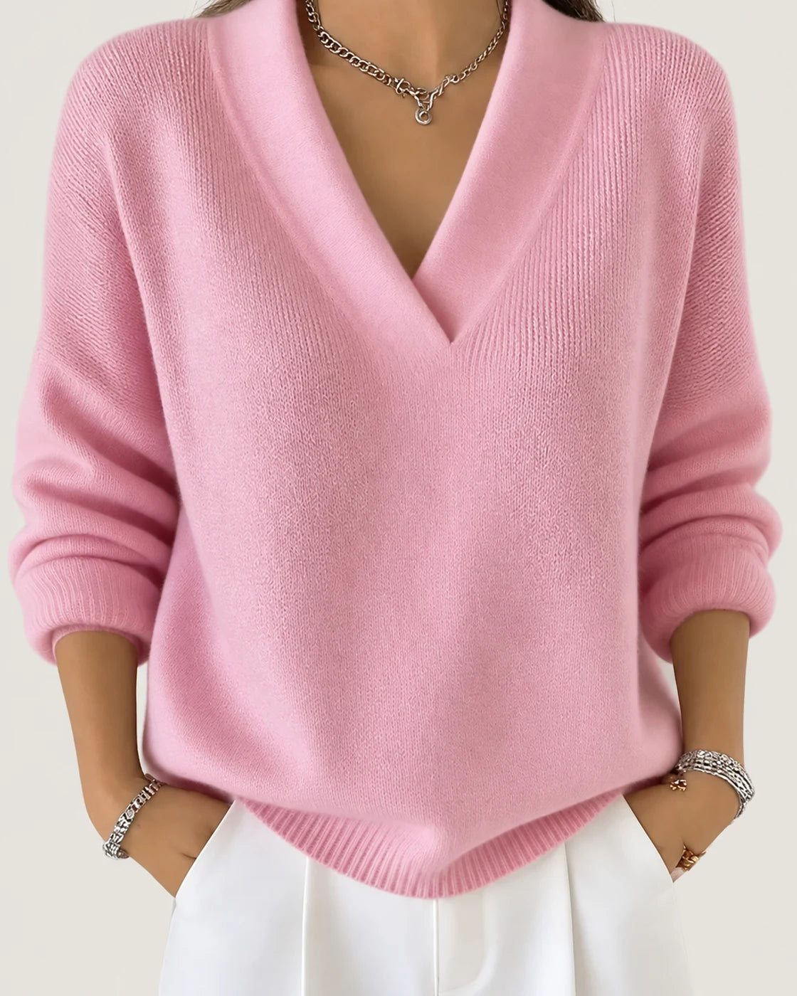 Violeta · Jersey suave de cuello en V