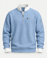 Loris · Jersey de textura waffle con media cremallera