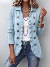 Cecilia · Chaqueta de punto azul empolvado con volantes · Imagen 1