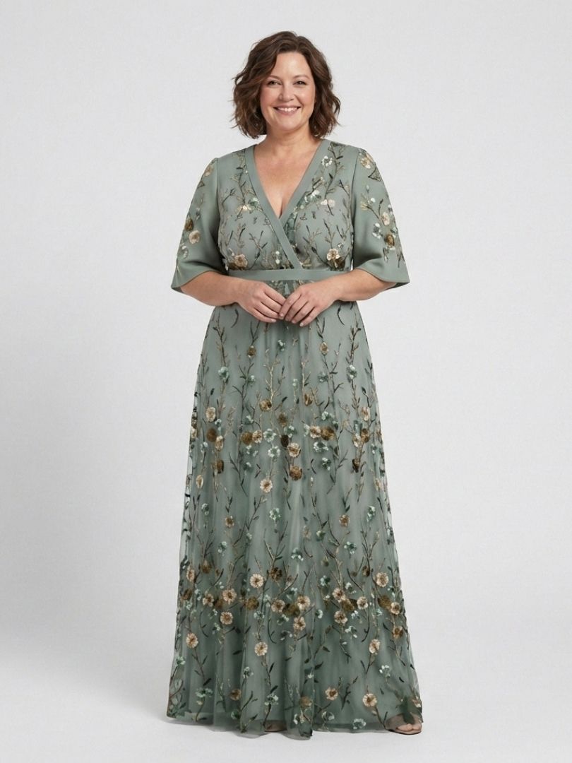 Claudia · Vestido largo floral de manga corta · Imagen 4