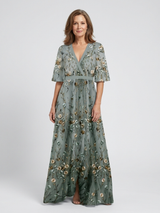Claudia · Vestido largo floral de manga corta · Imagen 1