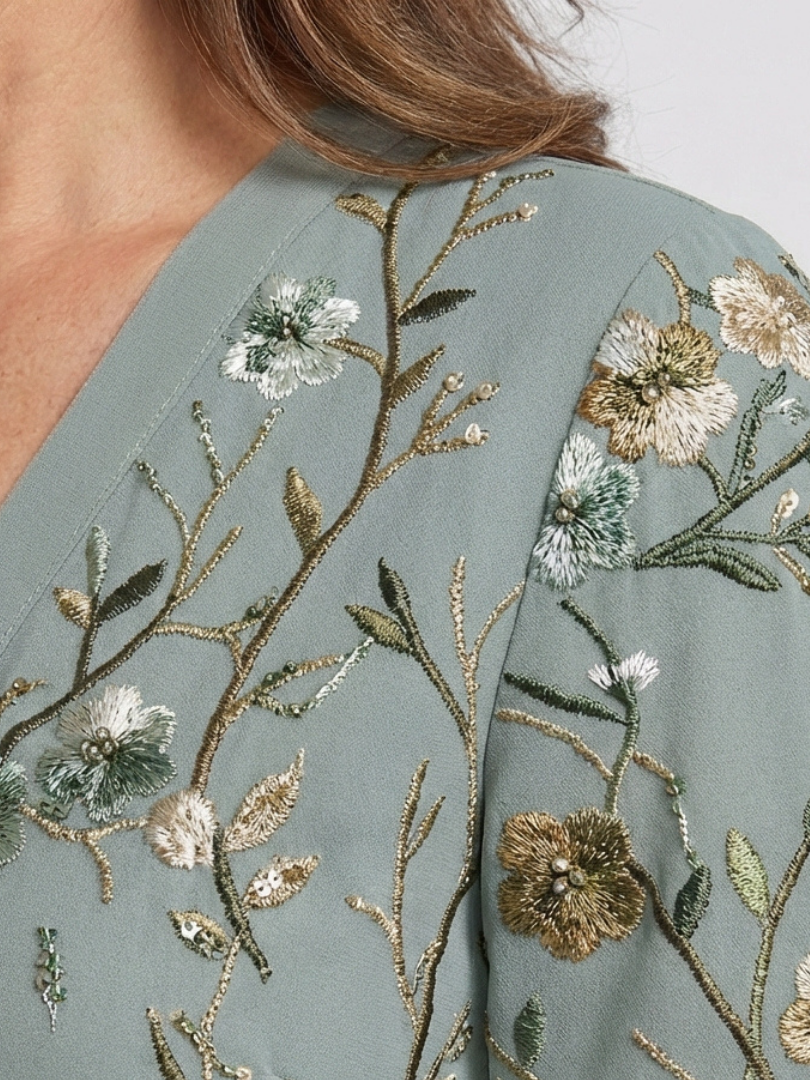 Claudia · Vestido largo floral de manga corta · Imagen 3