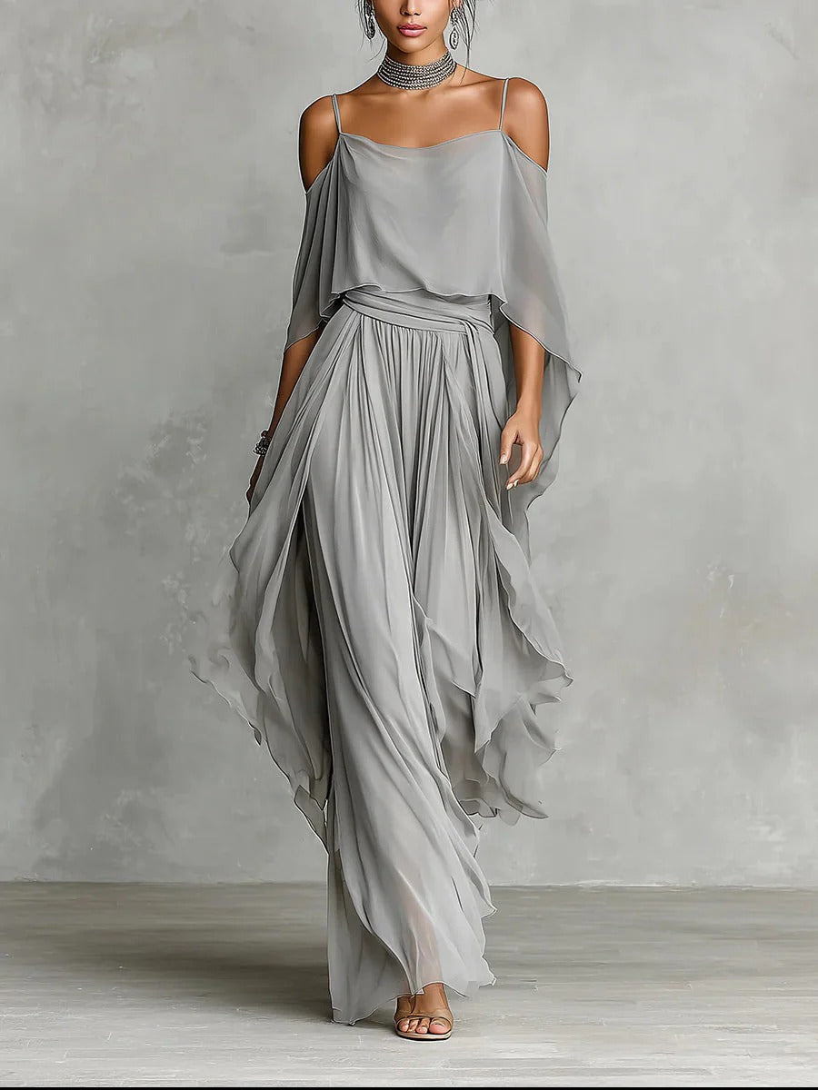 Renata · Conjunto fluido gris de top y pantalón · Imagen 1