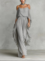 Renata · Conjunto fluido gris de top y pantalón · Imagen 1