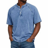 Marino · Camiseta Henley de acabado lavado · Imagen 4