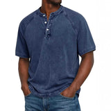 Marino · Camiseta Henley de acabado lavado · Imagen 5