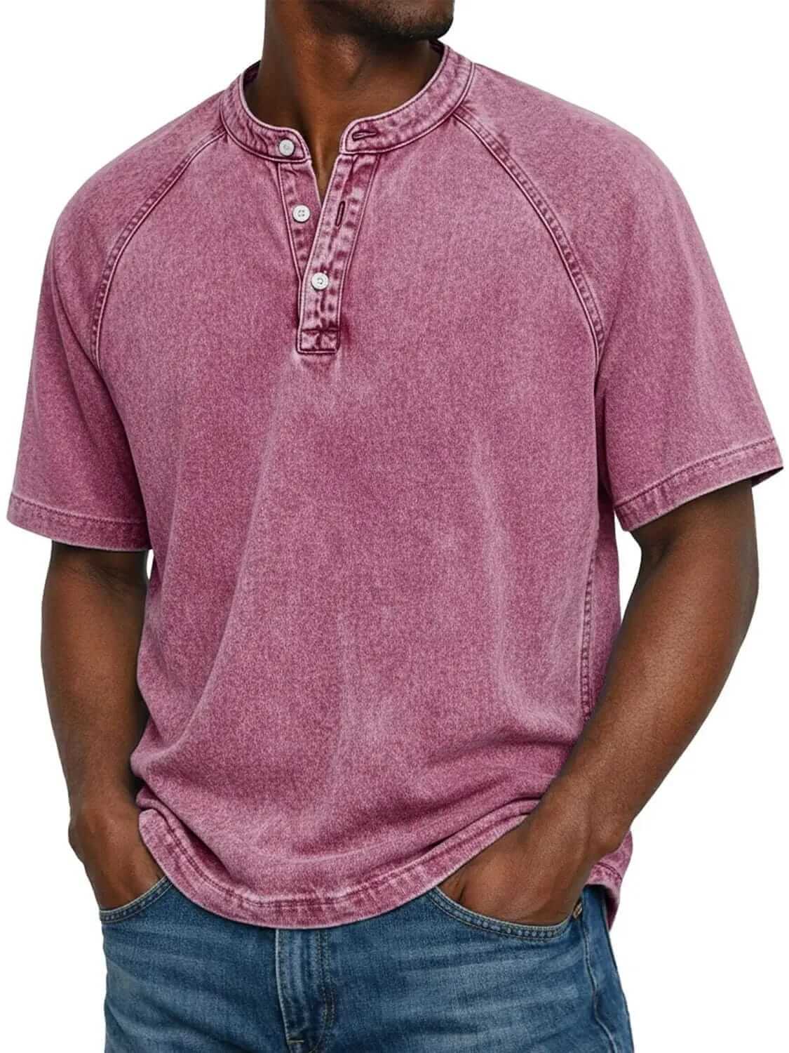 Marino · Camiseta Henley de acabado lavado · Imagen 9
