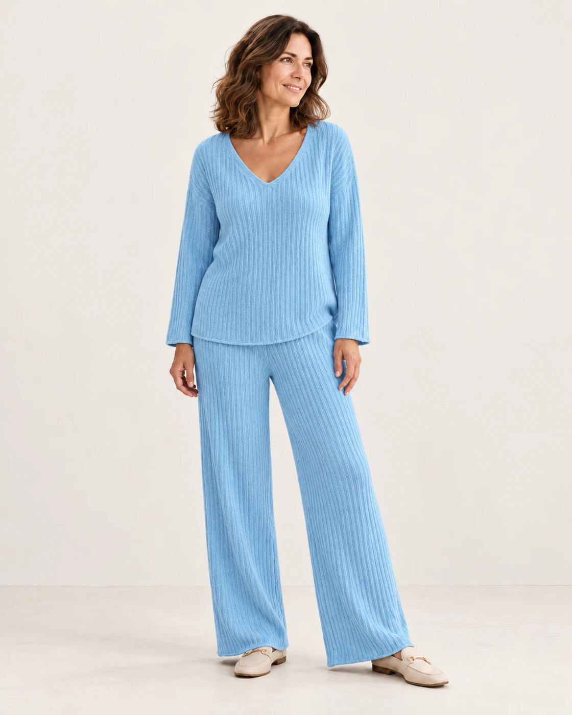 Kathy · Conjunto de punto de dos piezas · Azul