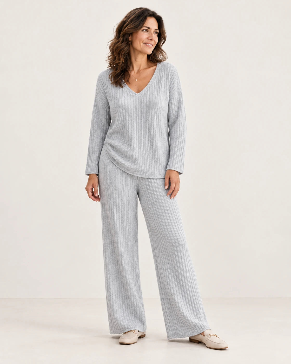 Kathy · Conjunto de punto de dos piezas · Gris