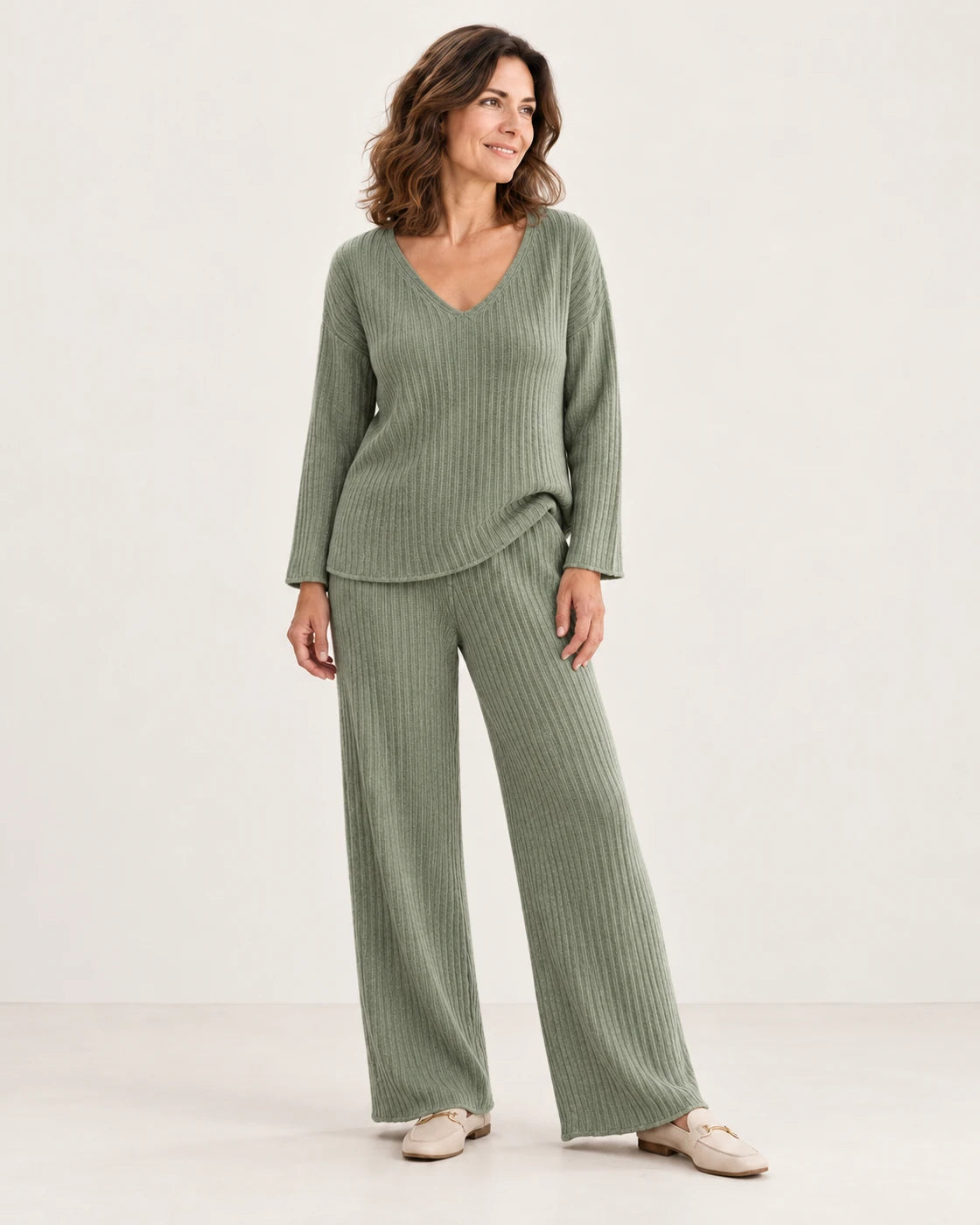 Kathy · Conjunto de punto de dos piezas · Verde