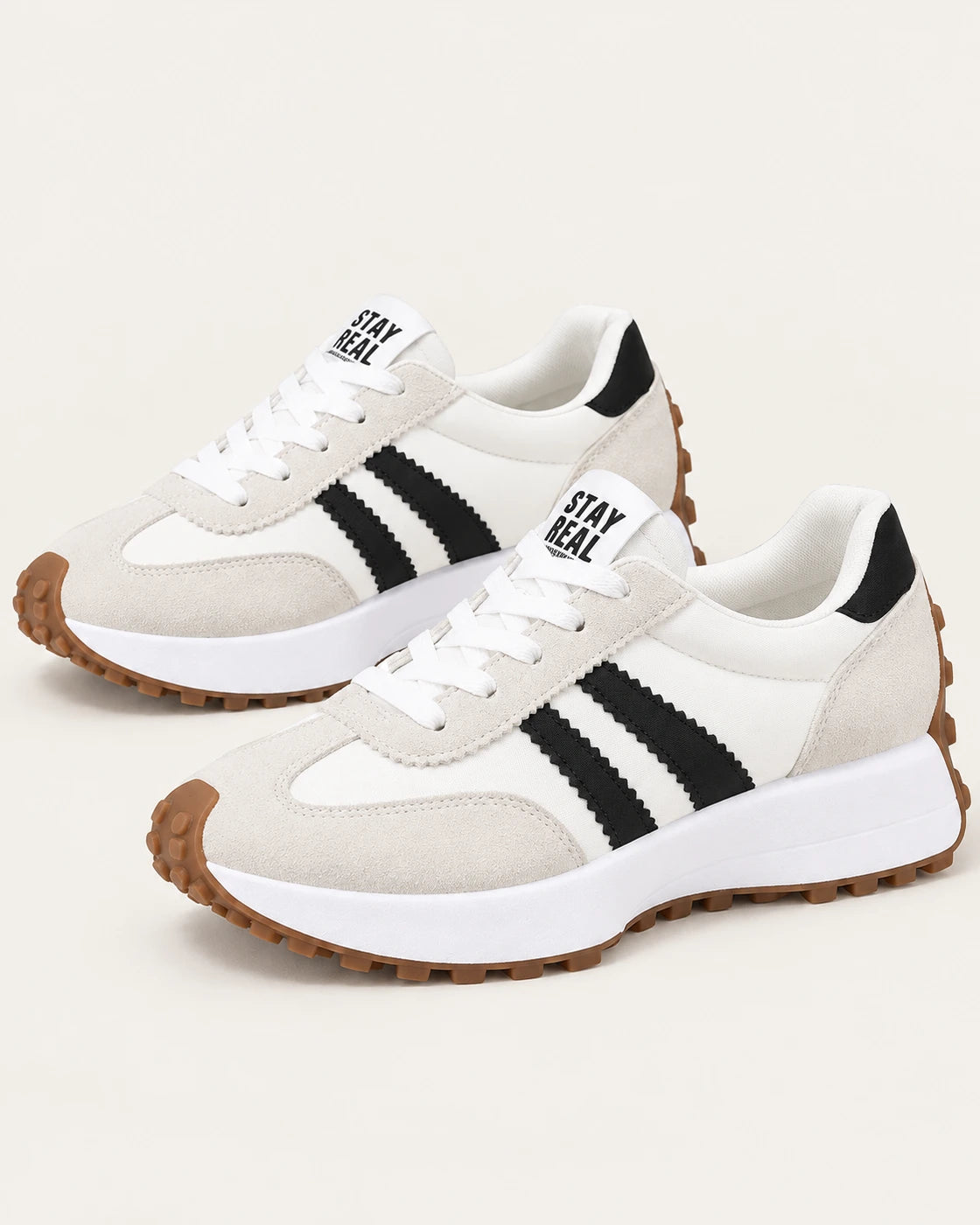 Lucia · Zapatillas retro con plataforma · Blanco