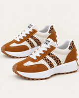 Lucia · Zapatillas retro con plataforma · Leopardo beige