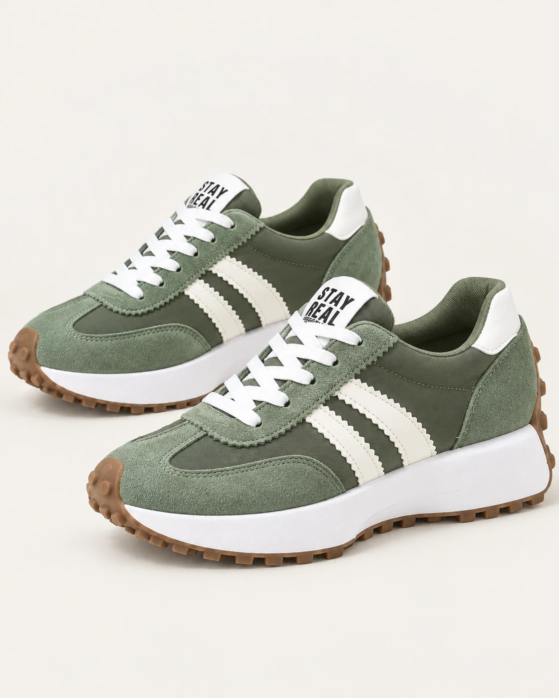 Lucia · Zapatillas retro con plataforma · Verde