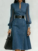 Cesarina · Vestido vaquero con mangas transparentes · Imagen 4