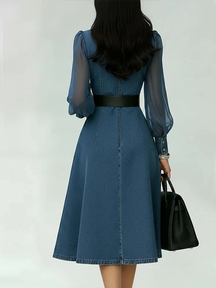 Cesarina · Vestido vaquero con mangas transparentes · Imagen 5