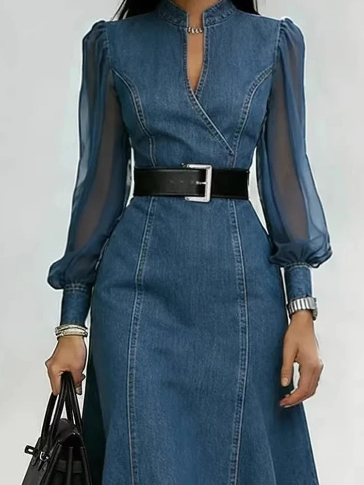 Cesarina · Vestido vaquero con mangas transparentes · Imagen 2