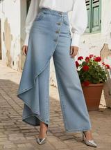 Marcella · Pantalón palazzo vaquero asimétrico · Imagen 6