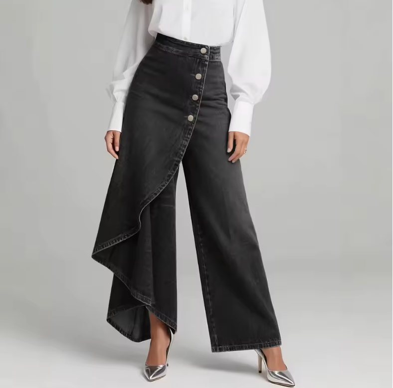 Marcella · Pantalón palazzo vaquero asimétrico · Imagen 2
