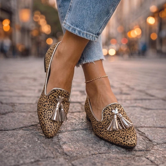 Dalia · Mocasines de estampado animal con borlas · Imagen 1