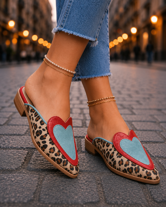 Perla · Mules destalonados de leopardo · Imagen 1
