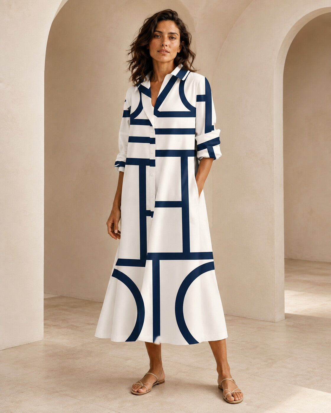 Nerina · Vestido de estampado geométrico · Imagen 1
